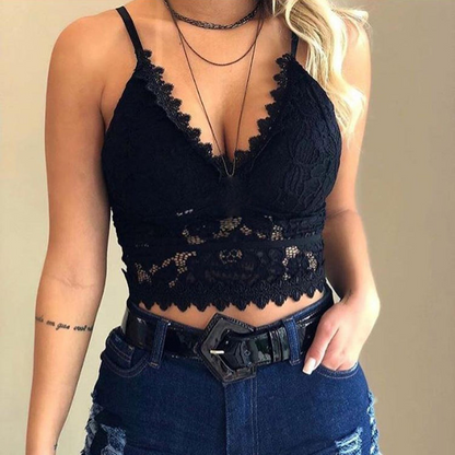 Ladies Lace Top with Spaghetti Straps – Lina