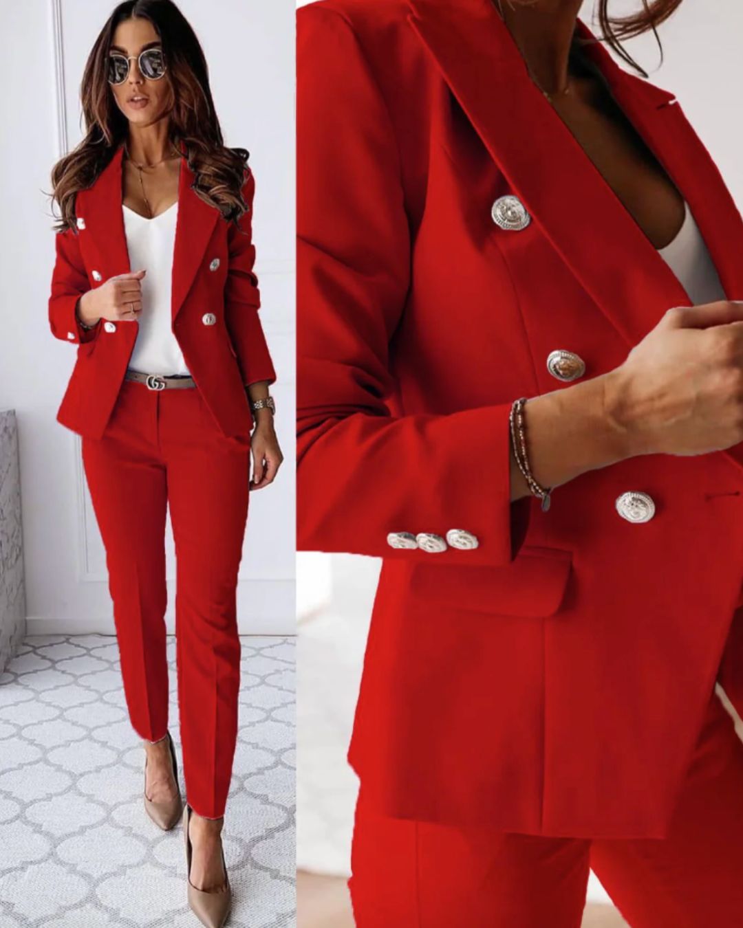 Two-piece women's slim-fit set for modern business looks – Valentina Autumn Edition