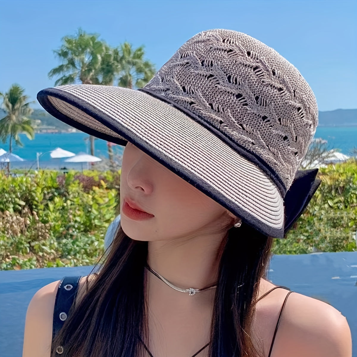 Braided summer hat with bow detail – Norah