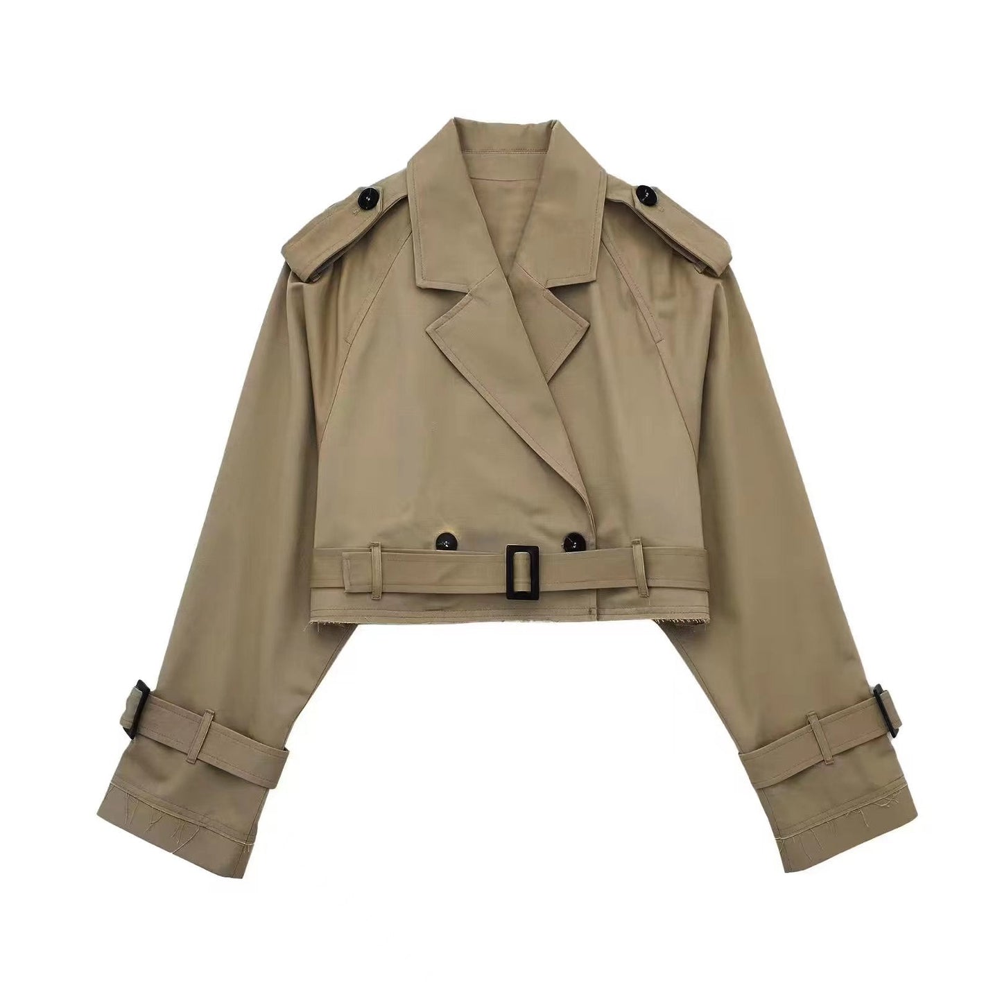 Autumnal Trendy Short Ladies' Trench Coat with Belt – Amelie