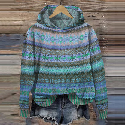 Warm Ladies Hoodie with Pattern – Freya