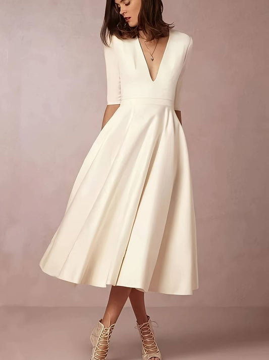 Retro White A-Line Swing Dress – Autumnal Magic Vivienne