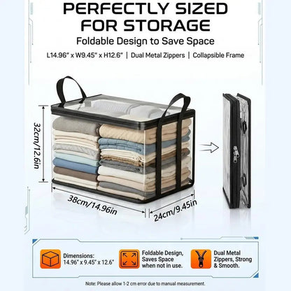 Clear Storage Bags - See-Through Closet and Moving Organizers 5