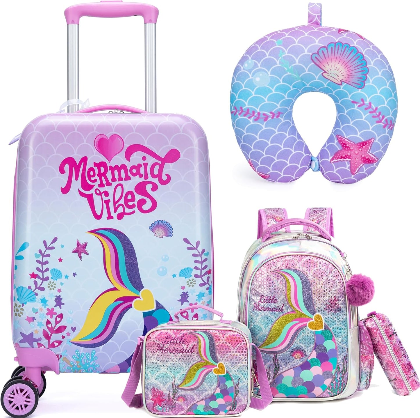 Kids' hard-shell cabin luggage set with spinner wheels – Game Day