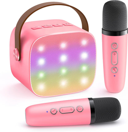 Portable mini karaoke machine with Bluetooth speaker and 2 wireless microphones – Veylo