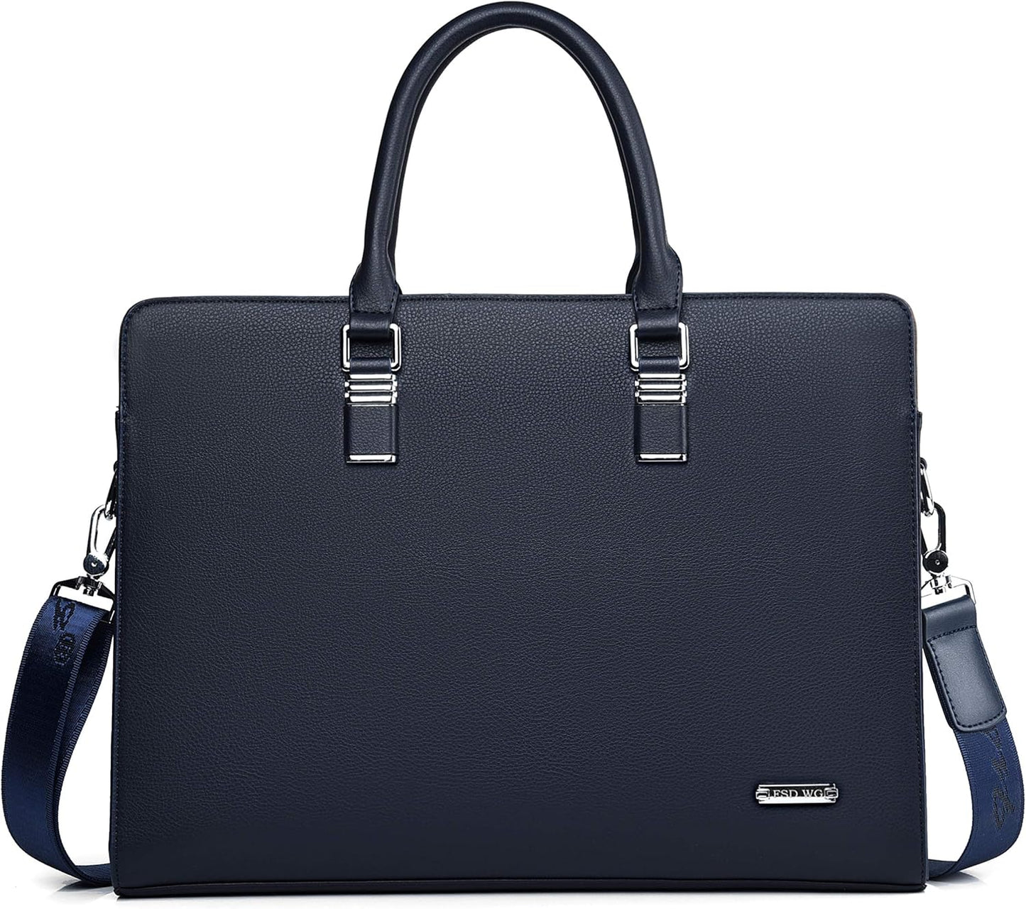 Genuine leather multi-compartment business laptop bag for professionals