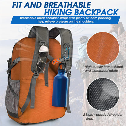 40L waterproof hiking and camping backpack – lightweight & foldable – 2 for the price of 1