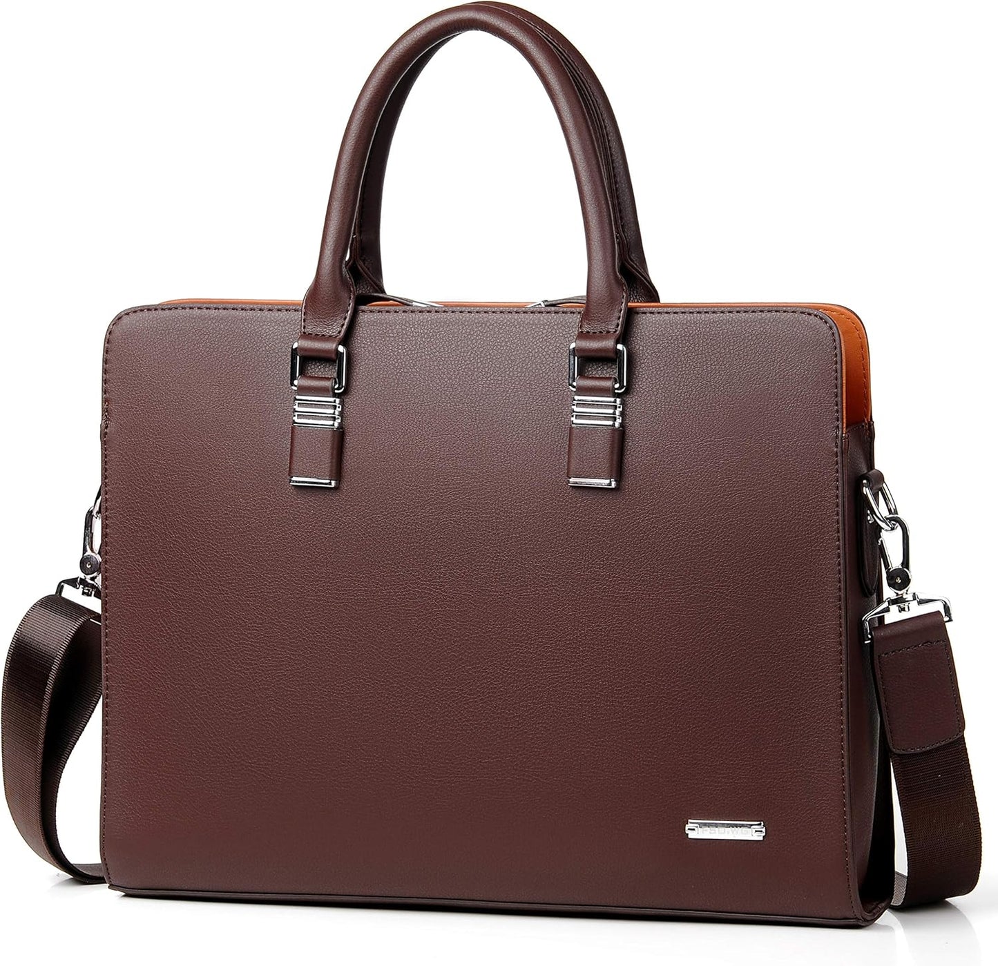 Genuine leather multi-compartment business laptop bag for professionals