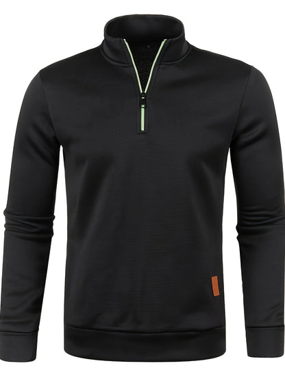 Men's pullover with neck zip for autumn & winter - Matteo