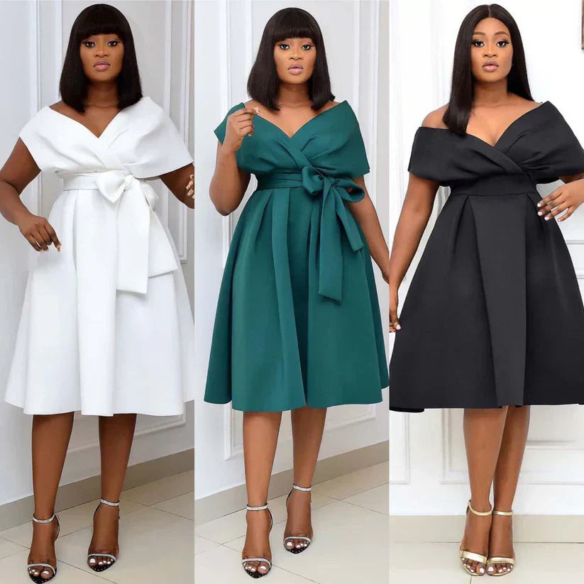 Autumnal A-line mini dress with short sleeves – Naila