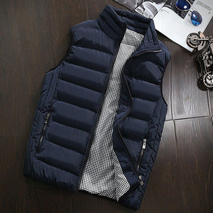 Water-repellent & Lined Men's Gilet with Stand-up Collar – Henrik Autumn Edition