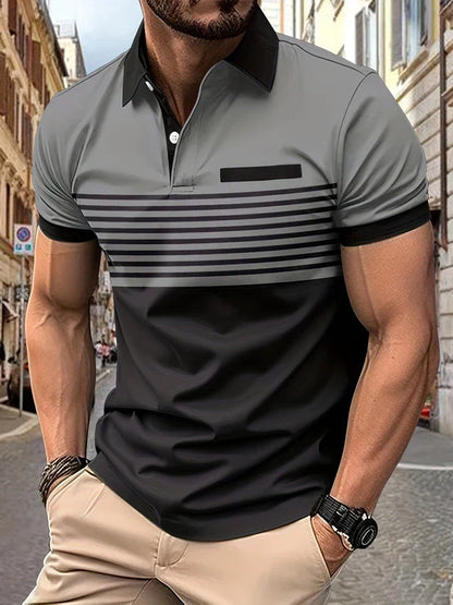 Striped summer polo shirt for men – Damian