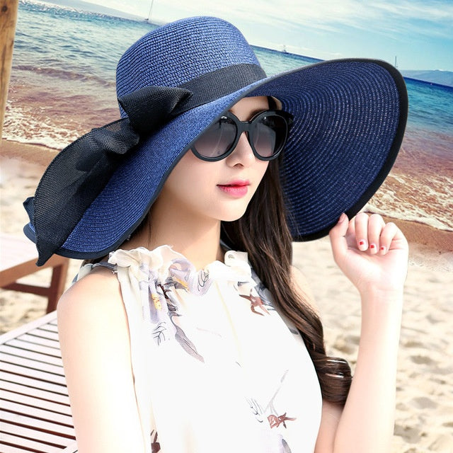 Ladies' straw hat with sun protection – Candy