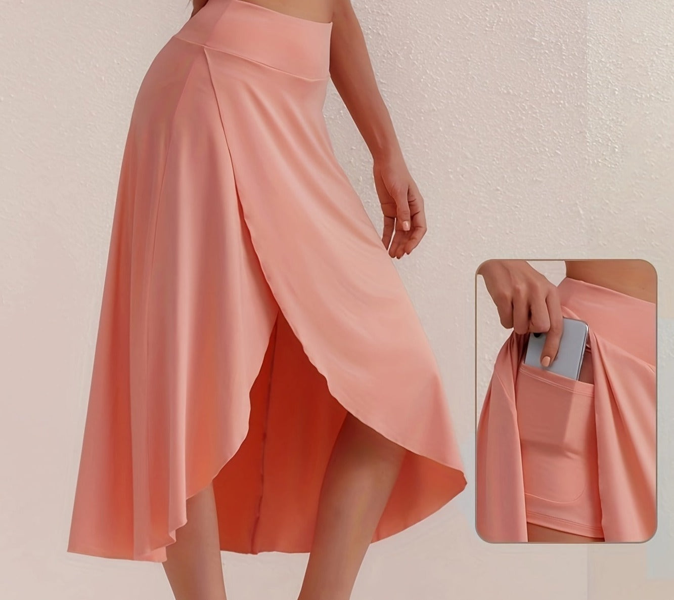 Autumnal, sporty skirt with a high waist and asymmetrical cut – Alexia