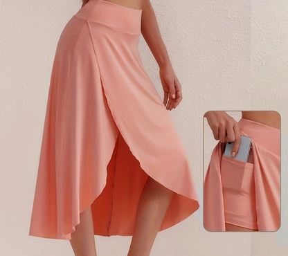 Autumnal, sporty skirt with a high waist and asymmetrical cut – Alexia