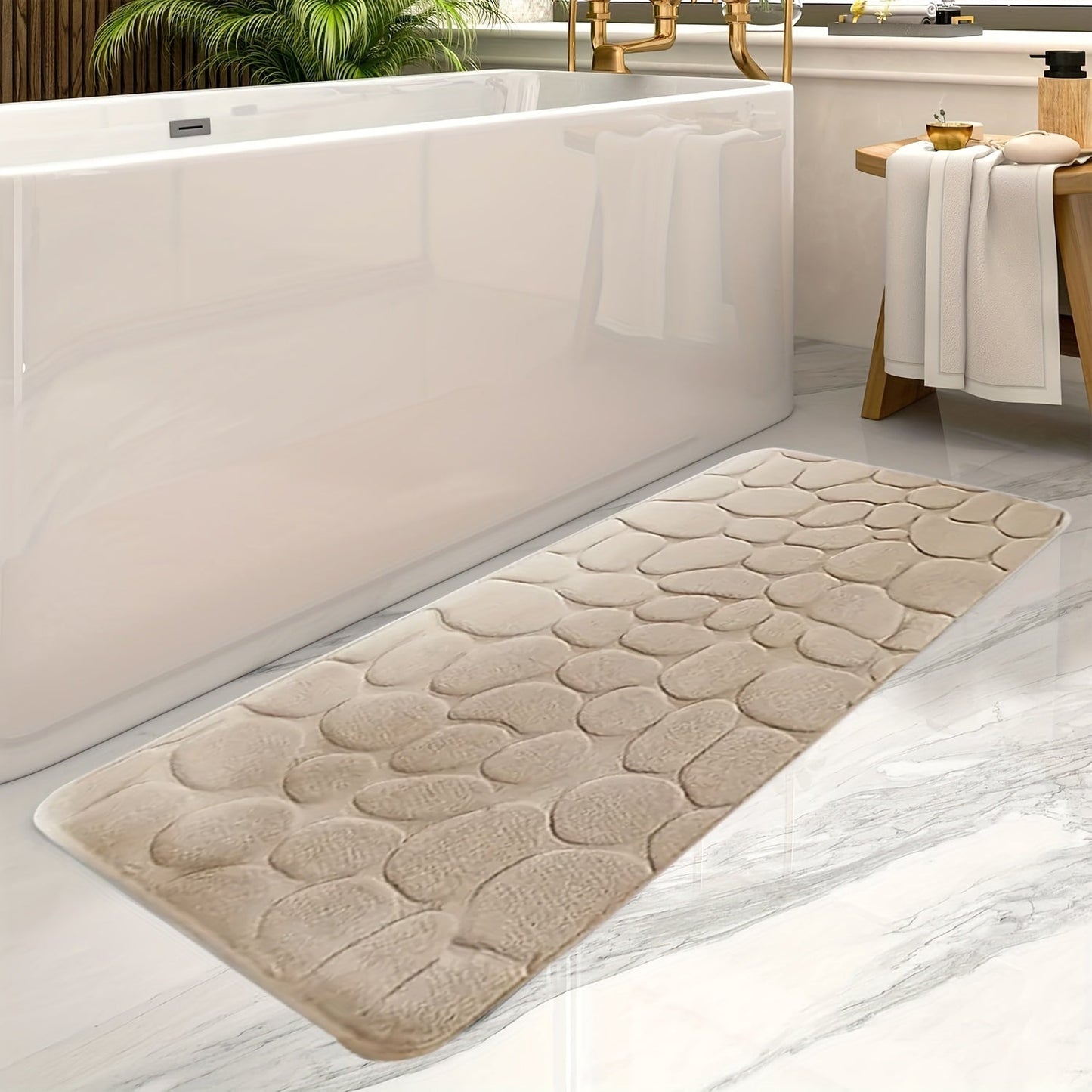 Large Bath Mat with Stripes - Aurora