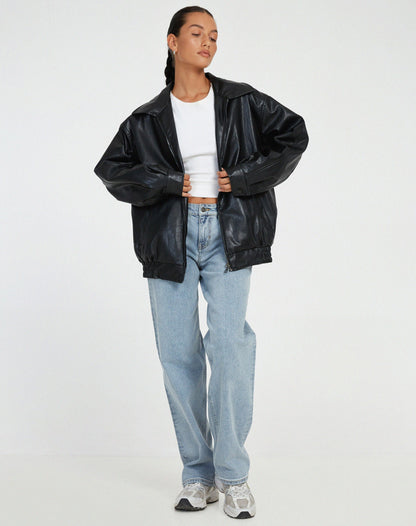 Oversized Loose Leather Women's Jacket – Yara