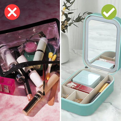 Compact Illuminated Makeup Organizer for Travel - Liora