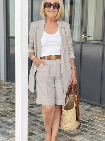 Trendy Women's Linen Autumn Suit – Camille