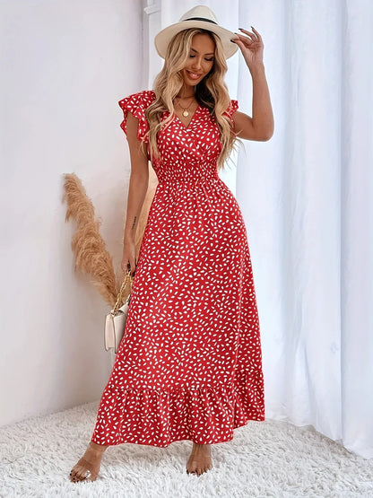 Flora Print Ruffles Dress | Stylish and Trendy