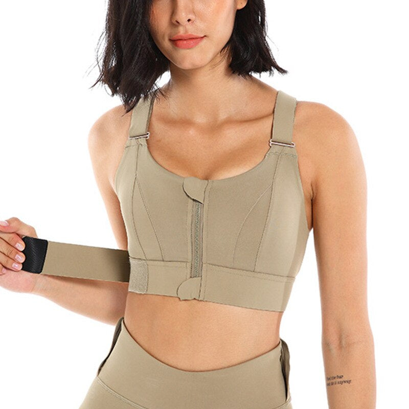 Sports bra with zip & back support – buy 1, get 1 free – Livia