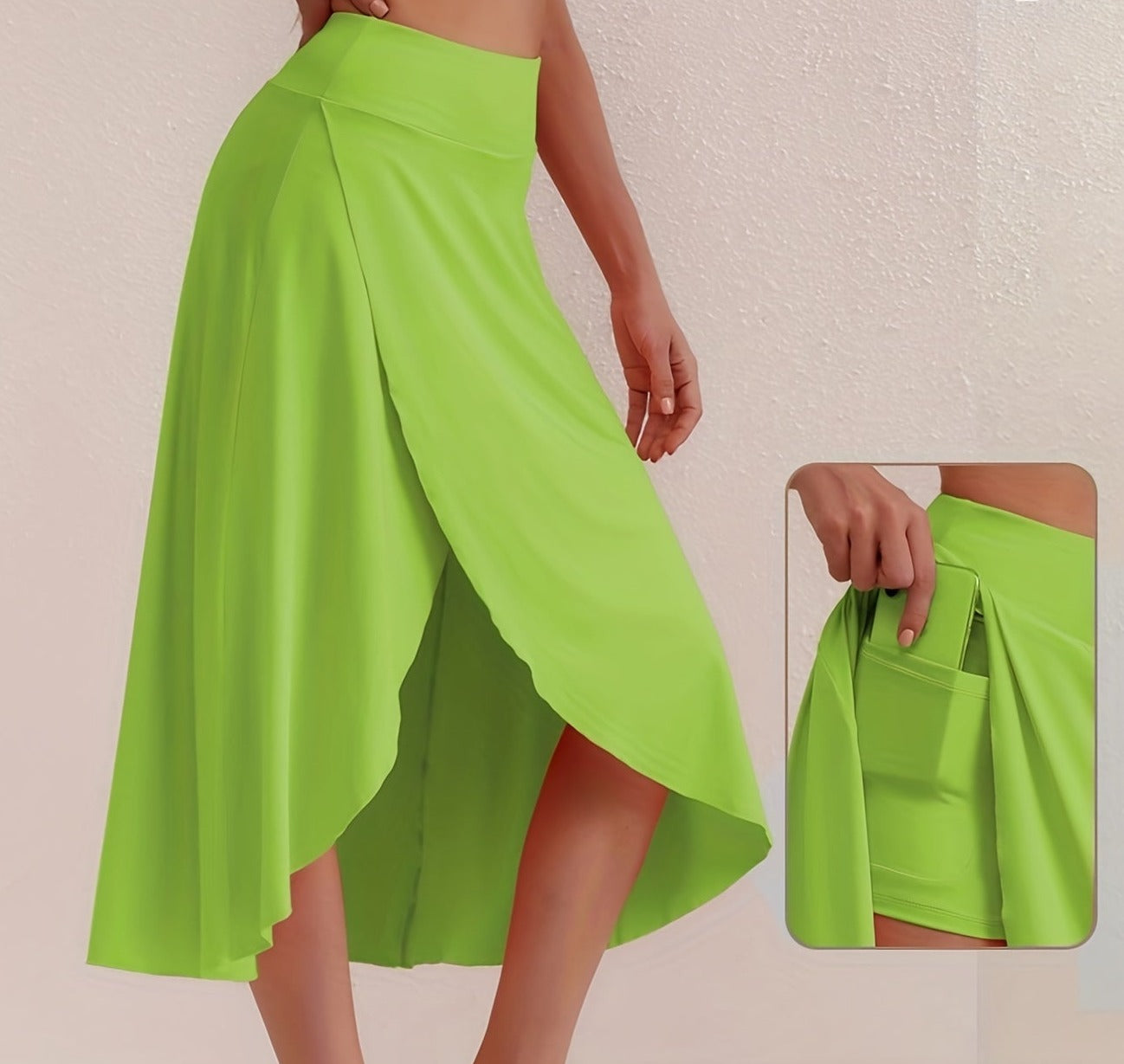Autumnal, sporty skirt with a high waist and asymmetrical cut – Alexia