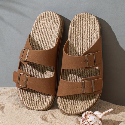 Stylish men's summer slip-ons with adjustable straps - GripStep