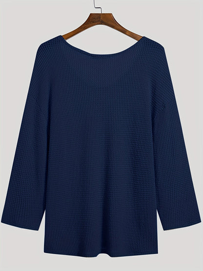 Autumnal knitted V-neck jumper for men with long sleeves – Eliott
