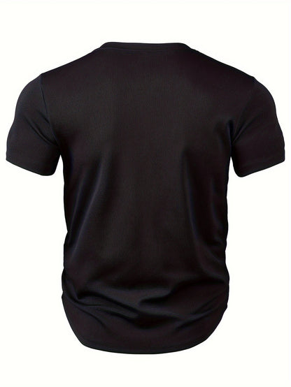Men's T-shirt with deep V-neck and textured fabric – Rafael