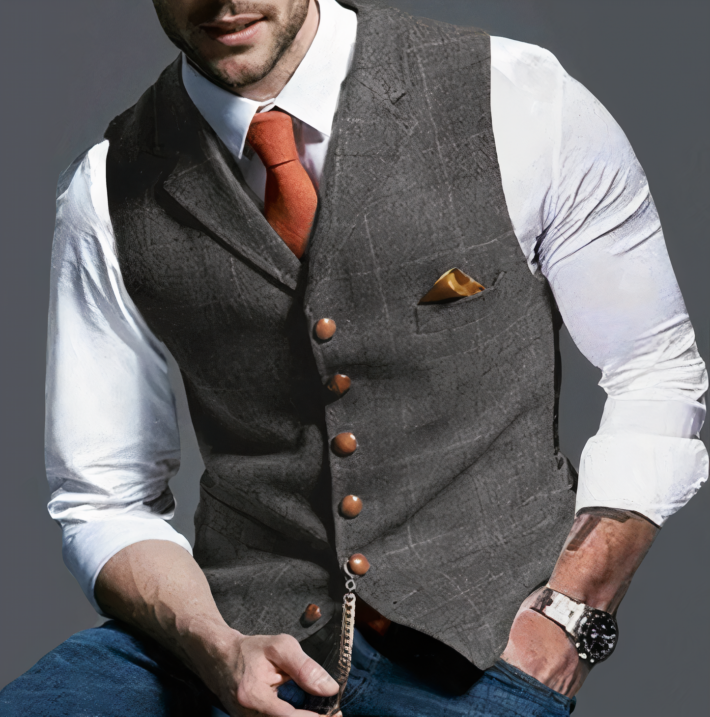 Luxury Checked Men's Gilet - Edward