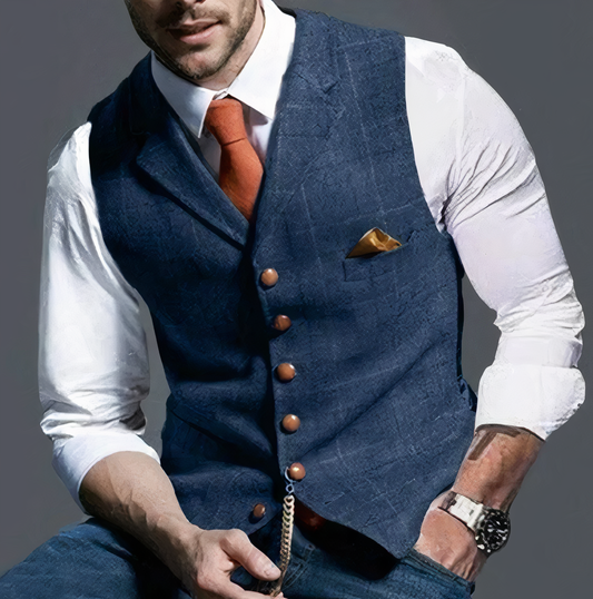 Luxury Checked Men's Gilet - Edward