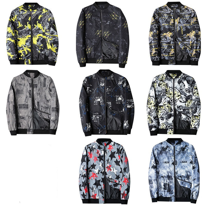 Abstract Printed Men's Bomber Jacket - Enzo