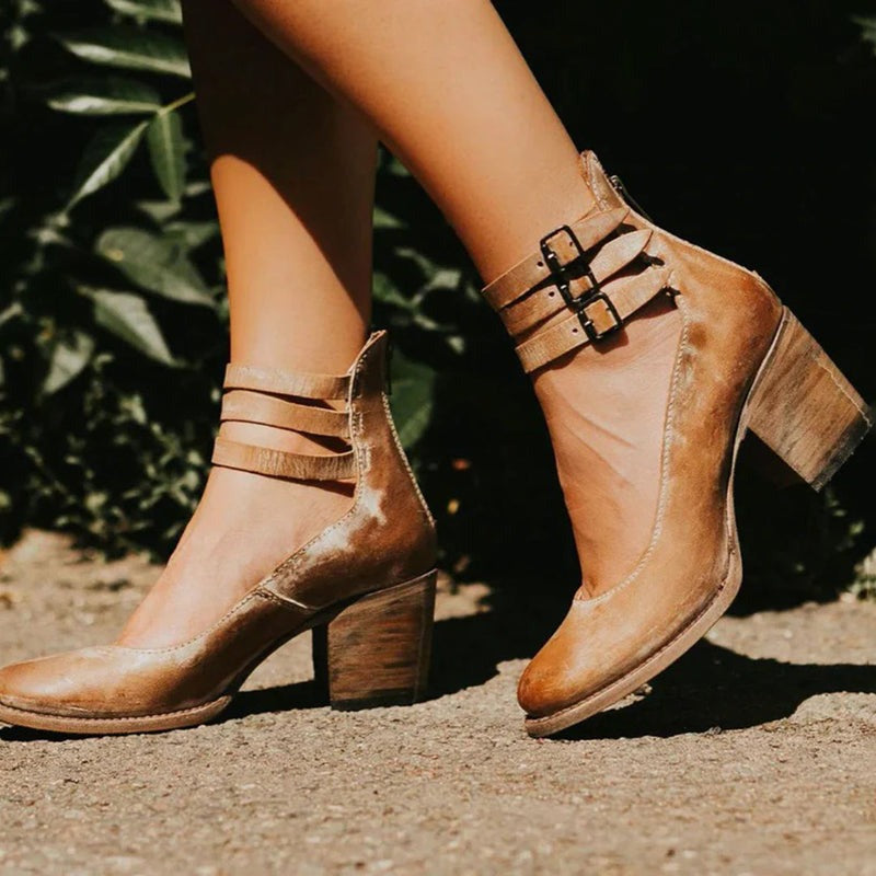 Autumnal & stylish women's leather shoes with slip-resistant sole – Amalia