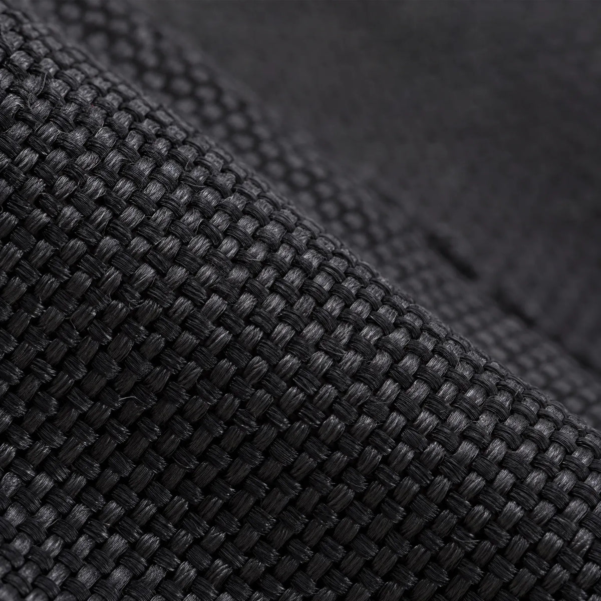 Close-up of the black woven fabric used on the lower part of the gaiters, showing the tight textured weave. 5