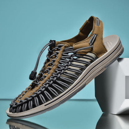 Airy Men's Sandal With A Woven Cord Upper - Joel