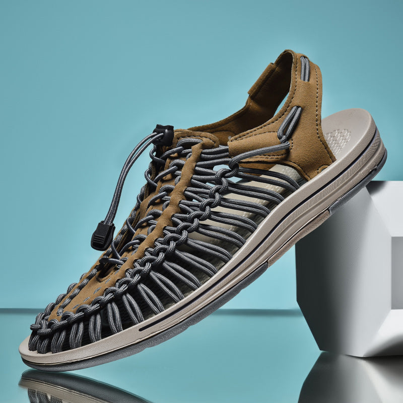 Airy Men's Sandal With A Woven Cord Upper - Joel