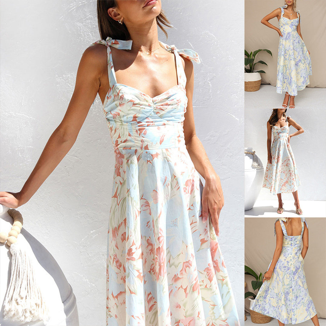 Floral midi dress made from lightweight fabric – Alina