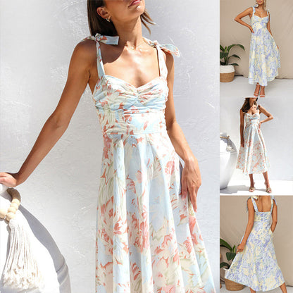 Floral midi dress made from lightweight fabric – Alina