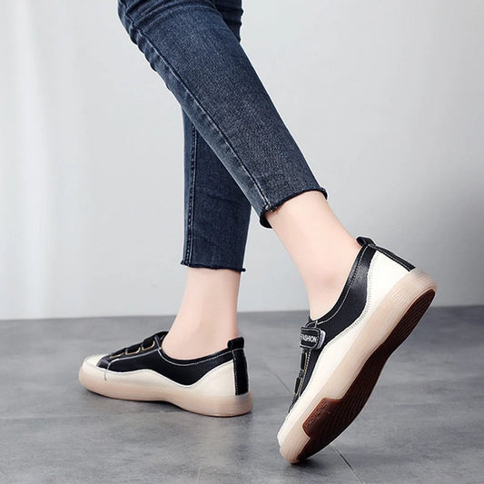 Elegant real leather sneakers for women – Beatrice