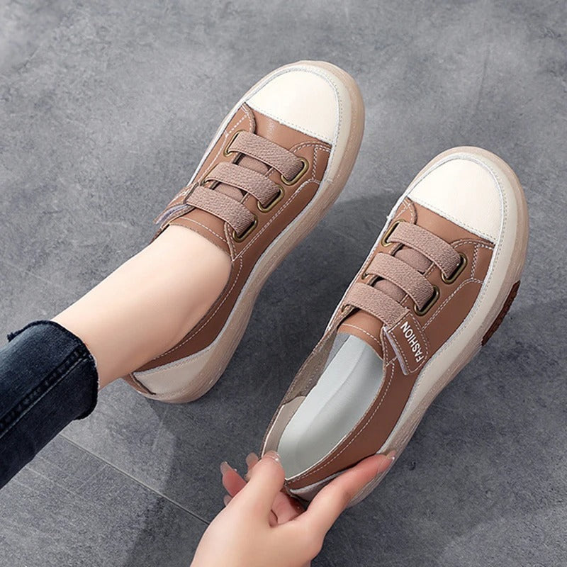 Elegant real leather sneakers for women – Beatrice