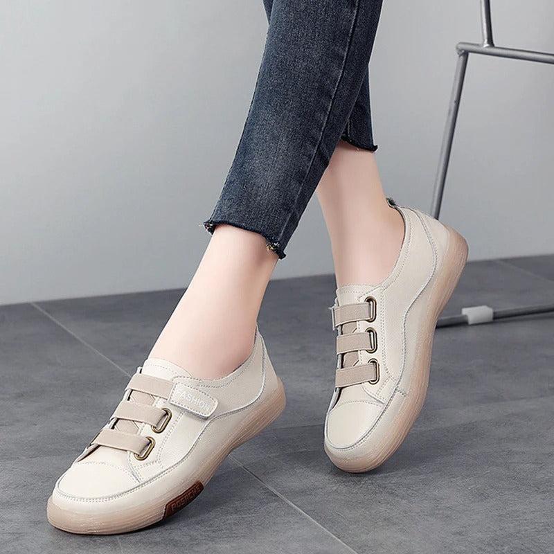Elegant real leather sneakers for women – Beatrice
