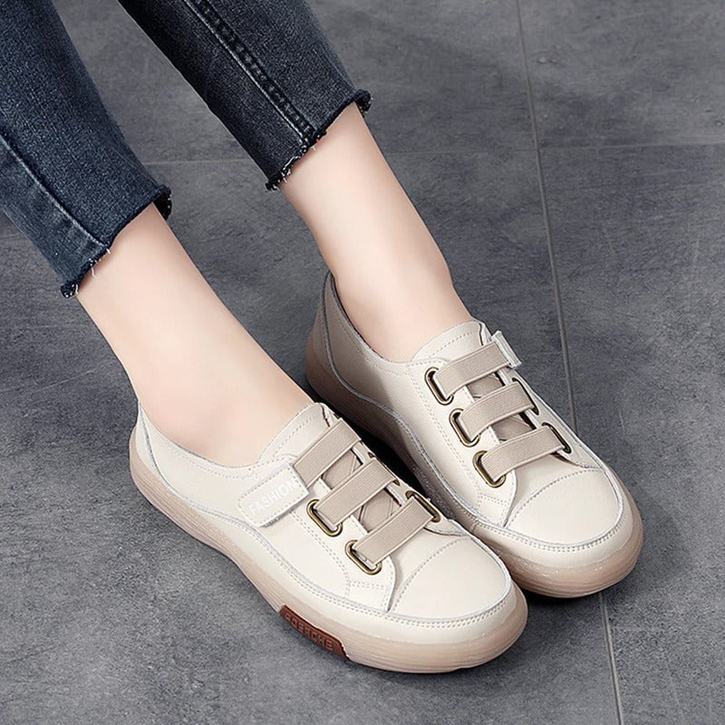 Elegant real leather sneakers for women – Beatrice
