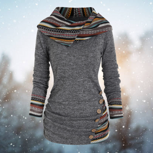 Tribal Hoodie with Geometric Pattern – Naïma