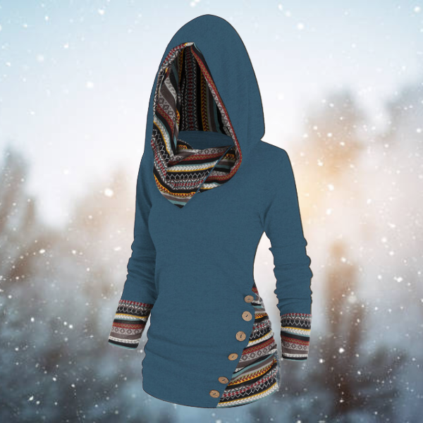 Tribal Hoodie with Geometric Pattern – Naïma