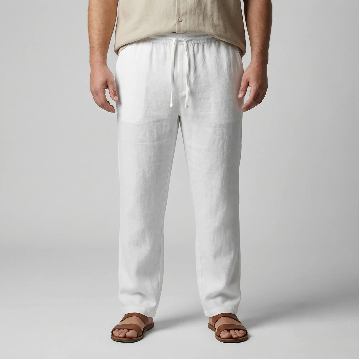 Ankle-Length Drawstring Casual Pants - Adam
