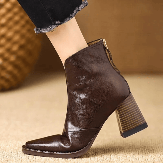 Ankle Boot With Sculpted Mid-Heel - Kellie
