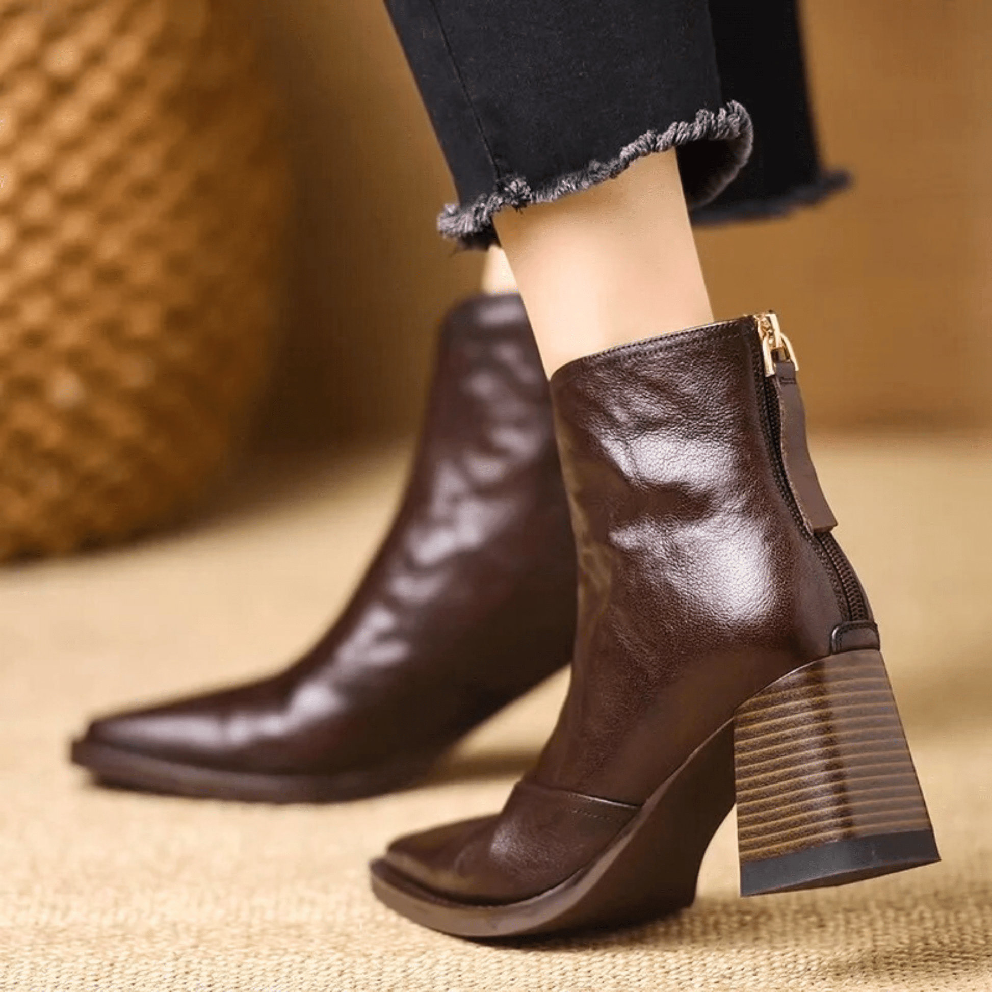 Ankle Boot With Sculpted Mid-Heel - Kellie