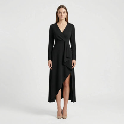 Asymmetric V-Neck Dress - Soraya