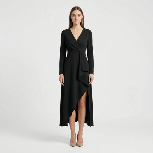 Asymmetric V-Neck Dress - Soraya