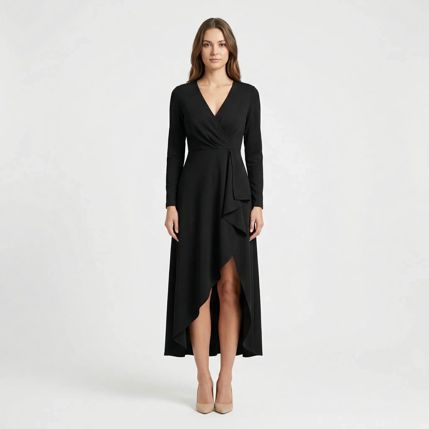 Asymmetric V-Neck Dress - Soraya
